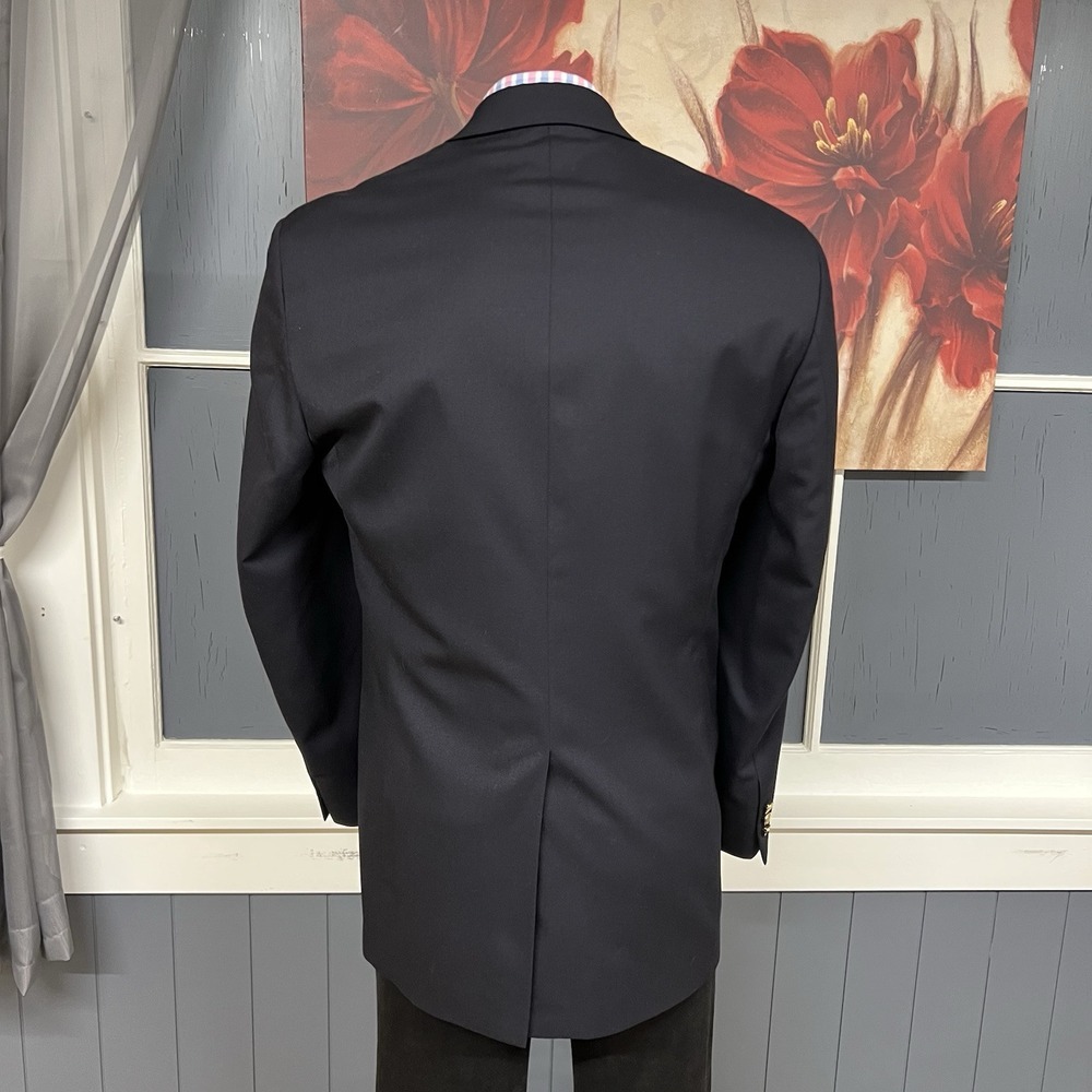 Joseph & Feiss Blazer Mens‎ 41L Long Classic Fit Wool Dark Navy Golden Buttons - Picture 3 of 11